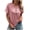 Pink, variant on WIZUTIZ Tops for Women Holiday Saving Vintage Cotton Blend Elegant Basic Blouse Short Sleeve Breathable Ladies Tshirts Pure Colour V-Neck Tee Fluffy Athletic Tshirt Cozy Style Solid Shirts Tops Bla