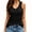 Black, variant on Sleeveless Women Slim Fit V Neck Button Ribbed Henley Tank Tops