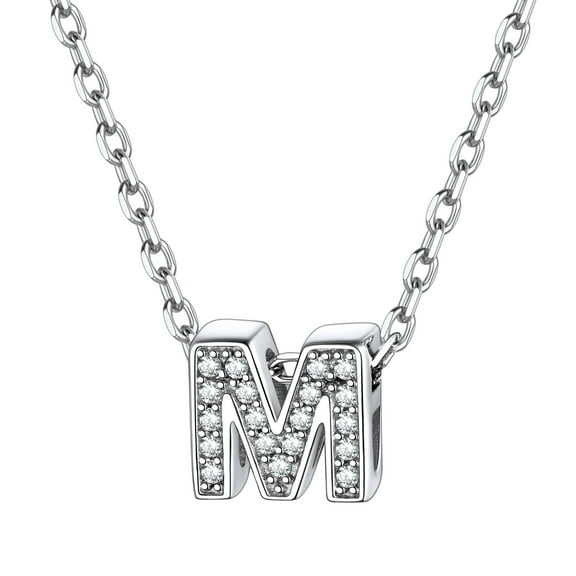 ChicSilver Heart Necklace Sterling Silver Tiny Initial Pendant Choker Necklaces for Women Dainty CZ Letter Name A-Z Capital Necklace Jewelry Gifts for Her