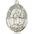 thumbnail image 3 of Extel Medium Oval Sterling Silver St. Isidore the Farmer Medal, Made in USA, 3 of 10