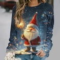 thumbnail image 2 of Women's Christmas Sweatshirts Christmas Snowflakes Print Pullover Sweater Blouses Long Sleeve Shirts Crew Neck Tops Christmas Elements Sweat Shirt Spring Outfit Pullover Fall Winter Christmas Clothes, 2 of 6
