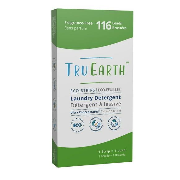 Tru Earth Eco-Strips Détergent à Lessive Sans Parfum, 116 Lavages