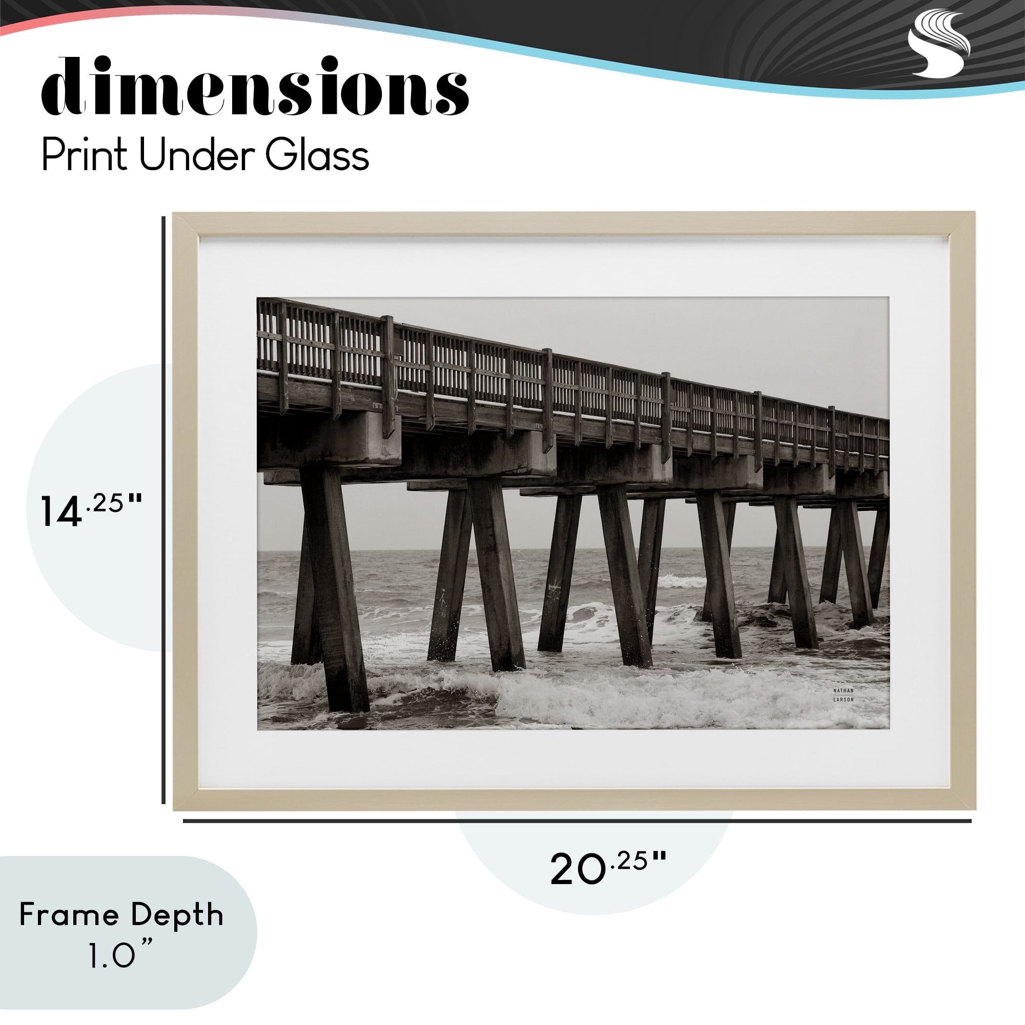 Stupell Industries Pier Angles Structure Birch Framed Print Under Glass, design by Nathan Larson