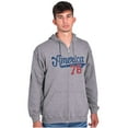 thumbnail image 4 of Vintage America 76 USA Patriot Zip Up Hoodie Men's Women's Brisco Brands S, 4 of 6
