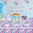 thumbnail image 7 of 3 Pack Mermaid Scales Tablecloth 87x51 in, Mermaid Party Plastic Table Cover for Birthday Baby Shower Under The Sea Party Decor, 7 of 7