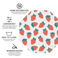 thumbnail image 3 of Picia Strawberries Printed Leather Coasters for Drinks, 4" Drink Coasters Set of 4 for Tabletop Protection, Handmade Luxurious Home Décor and Housewarming Gift -Octagon, 3 of 6