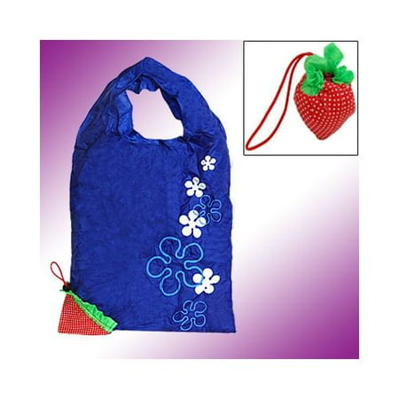 Oxford Fold Over Tote - Strawberry Recycle Blue Folding Shopping Tote Bag