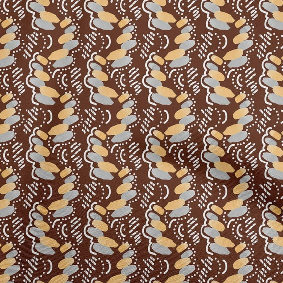 oneOone Polyester Spandex Brown Fabric Abstracts Quilting Supplies Print Sewing Fabric By The Yard 56 Inch Wide