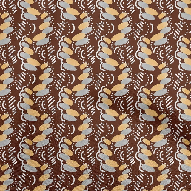 oneOone Georgette Viscose Brown Fabric Abstracts Sewing Craft Projects Fabric Prints By Yard 42 Inch Wide