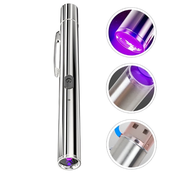 HIBIBUD Black Light Flashlight Portable USB Rechargeable Blacklight Flashlight Accessory