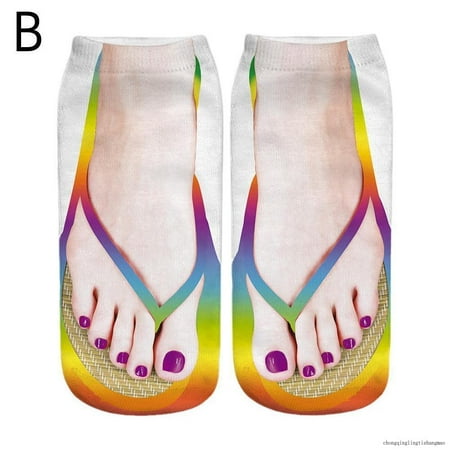 

3D Pattern Flip Flop Socks Funny Summer Design Stocking Fillers Gifts Novelty