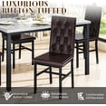 thumbnail image 4 of Baxluxe four-person dining table and chair set, marble kitchen dining table and chair set, equipped with leather cushioned dining chairs, suitable for kitchens and restaurants, apartments brown/grey, 4 of 6