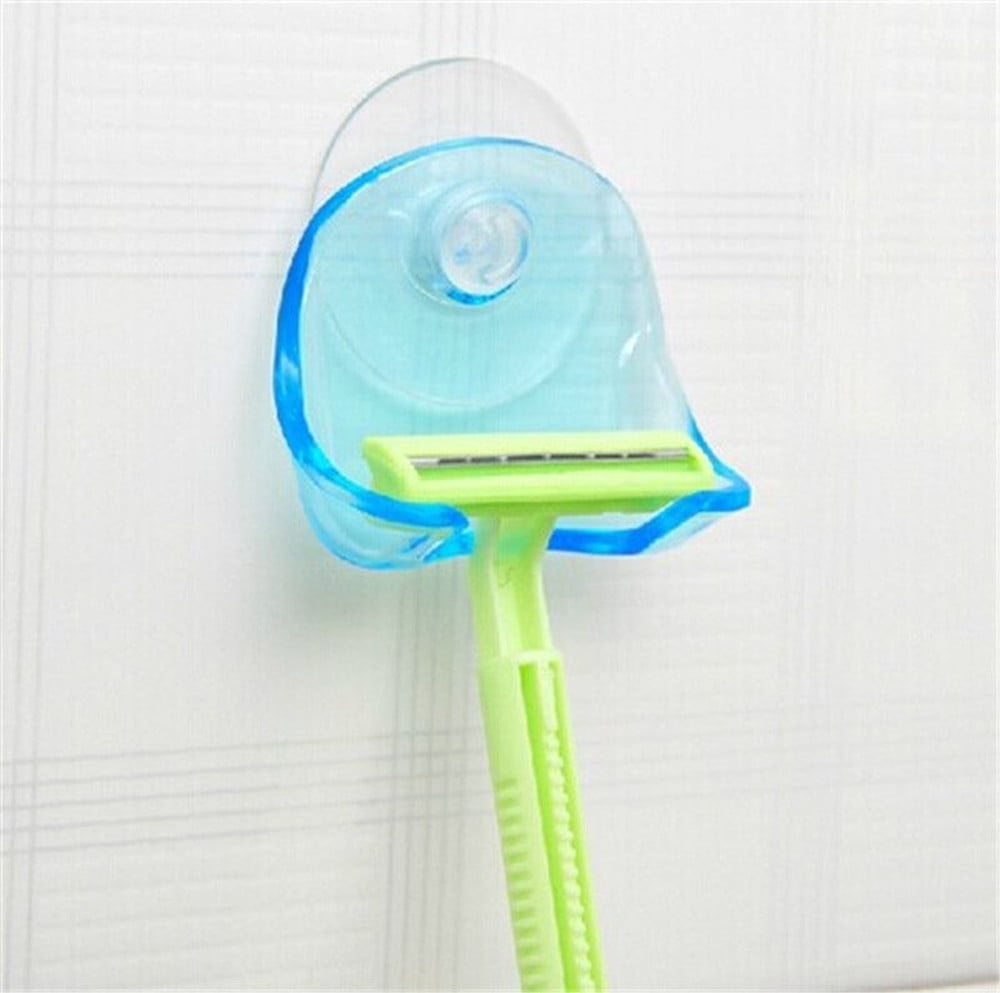 Plastic Sucked Suction Cup Razor Shaver Holder Wall-mounted Rack Hanger 