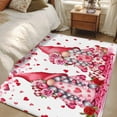 thumbnail image 4 of 3'x5' Rug for Living Room Bedroom, Valentine's Day Washable Area Rugs Non-Slip Carpet Mats, Pink Love Gnomes Roses Romantic White Indoor Low Pile Area Rug Runner for Kitchen, Mudroom, 4 of 8