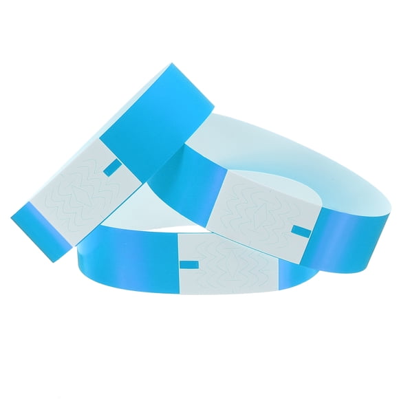 Uxcell 100Pcs Paper Wristbands for Events, Waterproof Prevent Reuse Bulk Bracelet Identification Wrist Band for Events Party Concert Bar Entrance Admission(Fluorescent Blue)