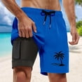 thumbnail image 2 of ibiyuan Men Swim Trunks 5 Inch with Compression Liner Quick Dry Mens Bathing Suit Drawstring Bathing Shorts Pockets Soft Funny Print Beach Pool Vacation Swimwear,g-Blue, 2 of 4
