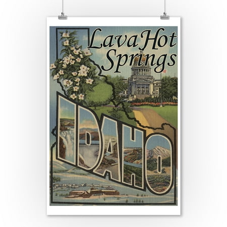 Lava Hot Springs, Idaho - Large Letter Scenes (9x12 Art Print, Wall Decor Travel (Best Hot Springs In Idaho)