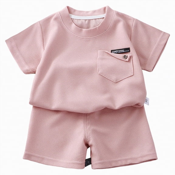 CAUYDY 3T 4T 5T Kid Toddler Girl Clothes Summer Short Sleeve Graphic Tee Shirt   Shorts Summer Outfits Set Newborn Girls Infant Summer Pjs Set 6M 9M 12M 24M (Sizes 4-5 Years,D1-Pink)