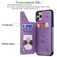 thumbnail image 3 of Dteck Case for iPhone 12 Pro 6.1-inch,Magnetic Butterfly Patterned Flip PU Leather Kicksatnd Card Holder Wallet Rubber Shockproof iPhone 12 6.1" Case Back Phone Cover,Purple, 3 of 9