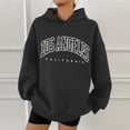 thumbnail image 4 of Los Angeles Hoodies for Women Fall Winter Long Sleeve Graphic Hooded Sweatshirt Streetwear Pullover Tops, 4 of 6