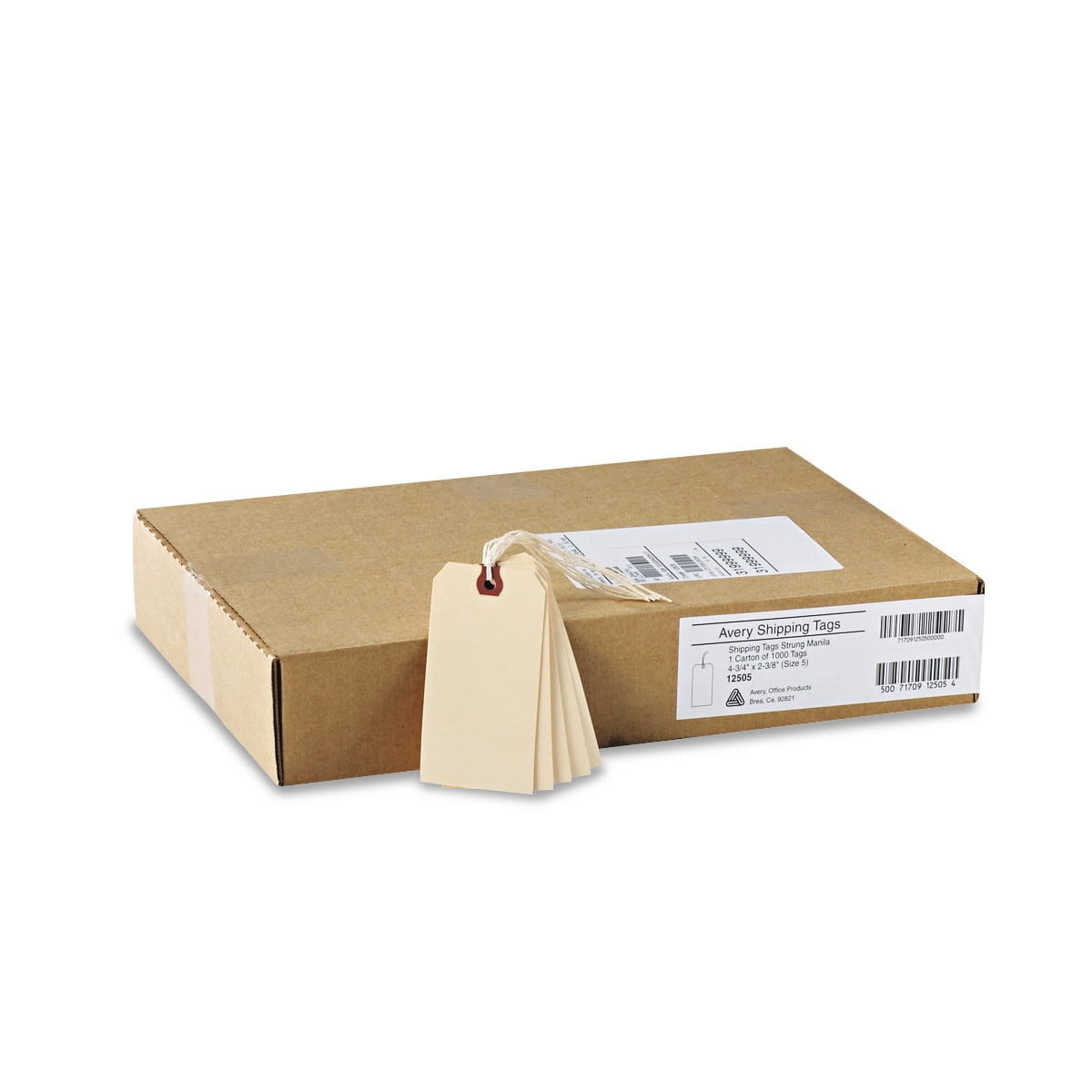 Shipping Tags with String Attached 4 3/4 x 2 3/8 Box of 200 Large Manila Paper Tags with Strings and Reinforced Hole 12 x 6 cm 