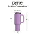thumbnail image 5 of RTIC 40 oz Ceramic Lined Road Trip Tumbler, Leak-Resistant Straw Lid, Lavender Glitter, 5 of 9