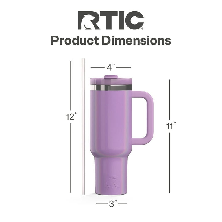 RTIC, 40 oz Ceramic Lined Road Trip Tumbler, Lavender Glitter