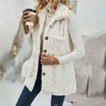 thumbnail image 4 of ShomPort Women's Fleece Vest Casual Sleeveless Lapel Fleece Jacket Winter Buttons Down Coat Warm Outerwear, 4 of 7