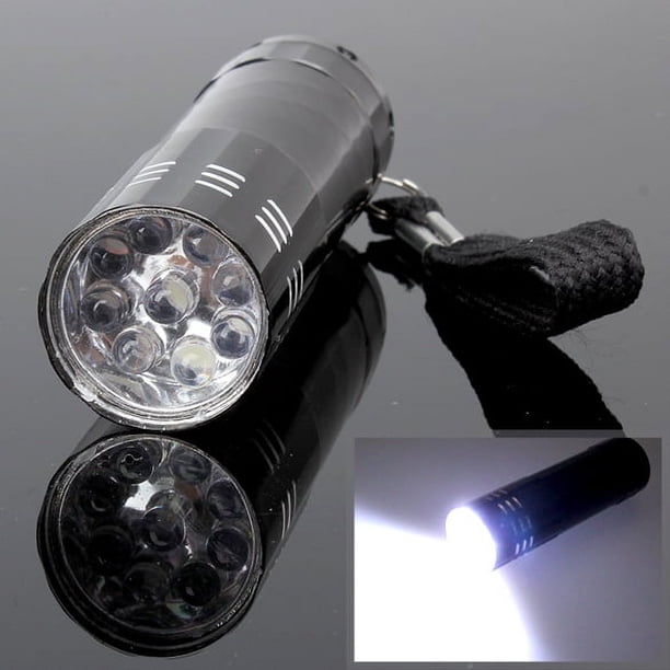 Linterna Torch Mini 9 LED 3 AAA Funciona con pilas Pen Light con cordón