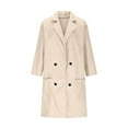 thumbnail image 4 of SwiftWear Women's Classic Double-Breasted Trench Coat Notch Lapel Overcoat with Inner Lining, Mid-Length Structured Outerwear for Fall and Winter, 4 of 9