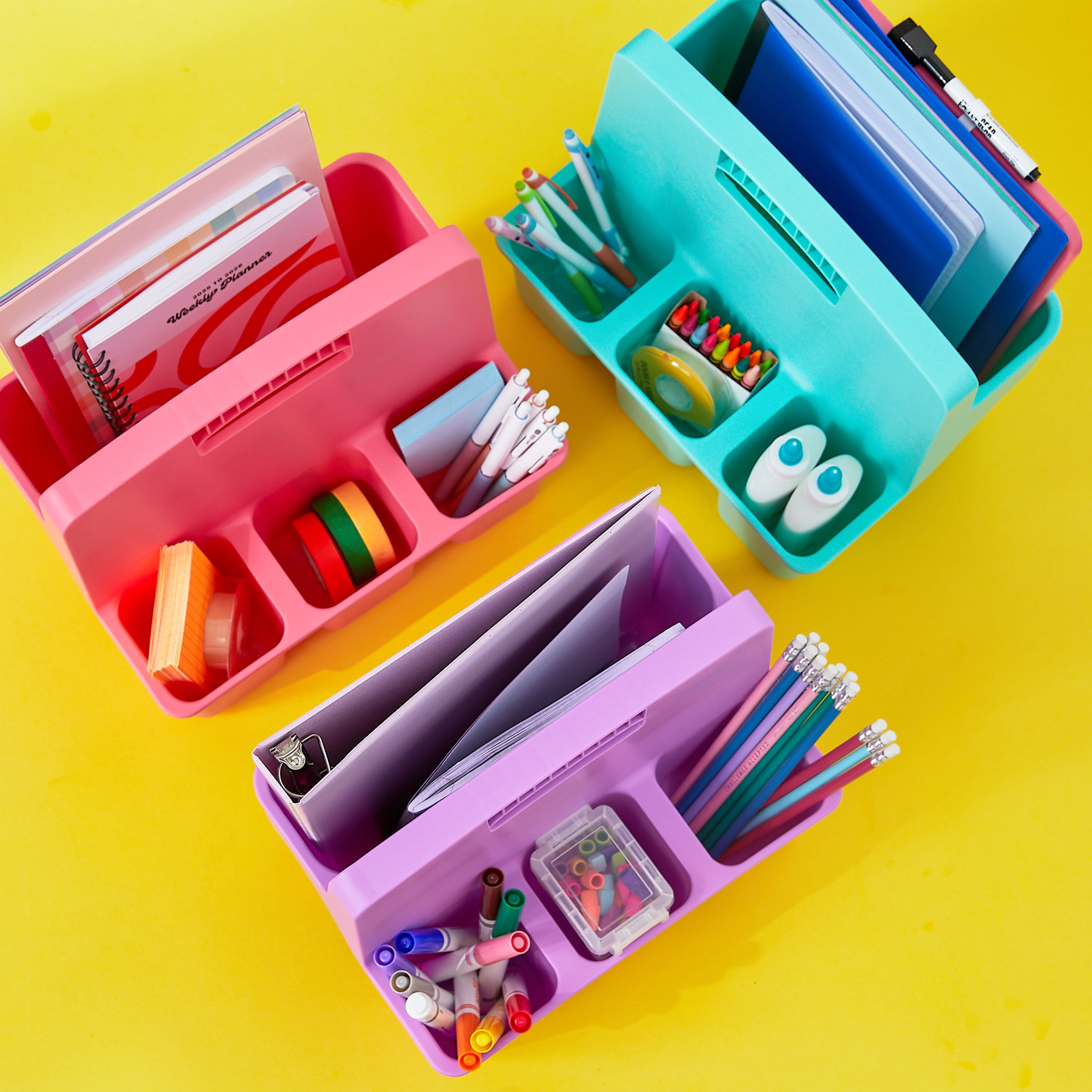 Pen+Gear Large Supply Caddy, 11.81" x 8.43" x 11.04", Spearmint