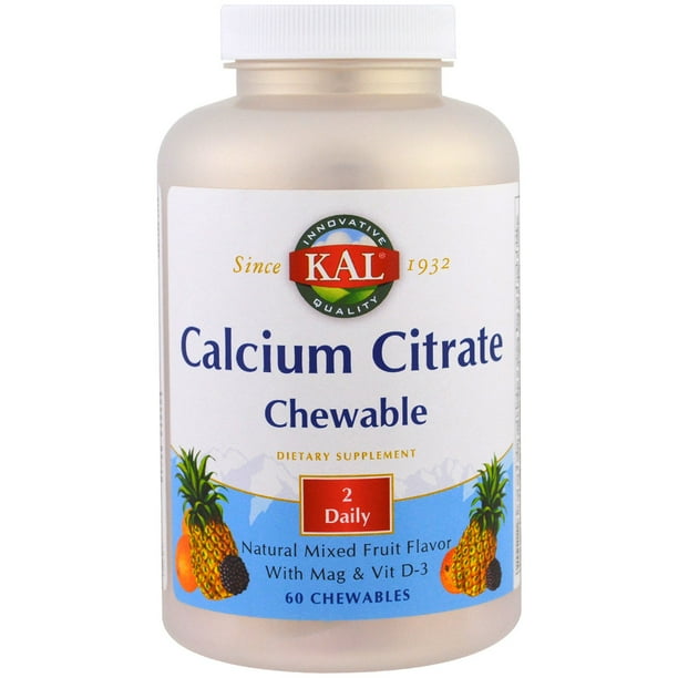 KAL Calcium Citrate Chewable 500mg w/ Magnesium & Vitamin D3 For