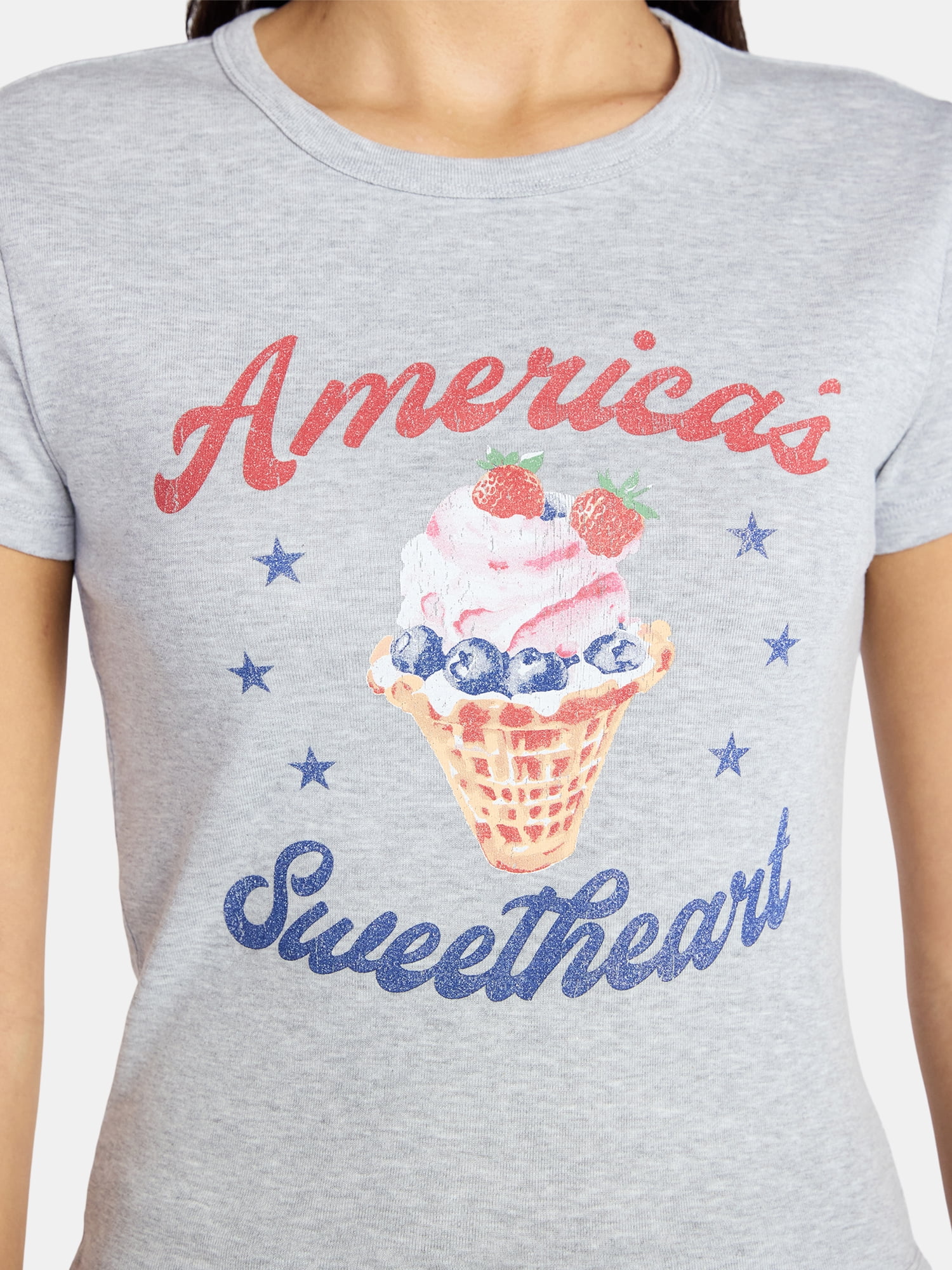 Americas Sweetheart Women's Graphic Tee with Short Sleeves, Sizes XXS-XXL