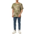 thumbnail image 2 of INSPIRE CHIC Men's T-Shirts Snake Print Regular Fit Breathable Short Sleeve Tee 38 Khaki Camouflage, 2 of 6