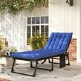 thumbnail image 2 of Outsunny Chaise Longue Pliante de 75 cm de Large pour l'Extérieur, Gris/bleu, 2 of 10