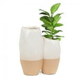 thumbnail image 2 of Unbranded Matte Beige & Shiny White Double Pod Vase, 2 of 2
