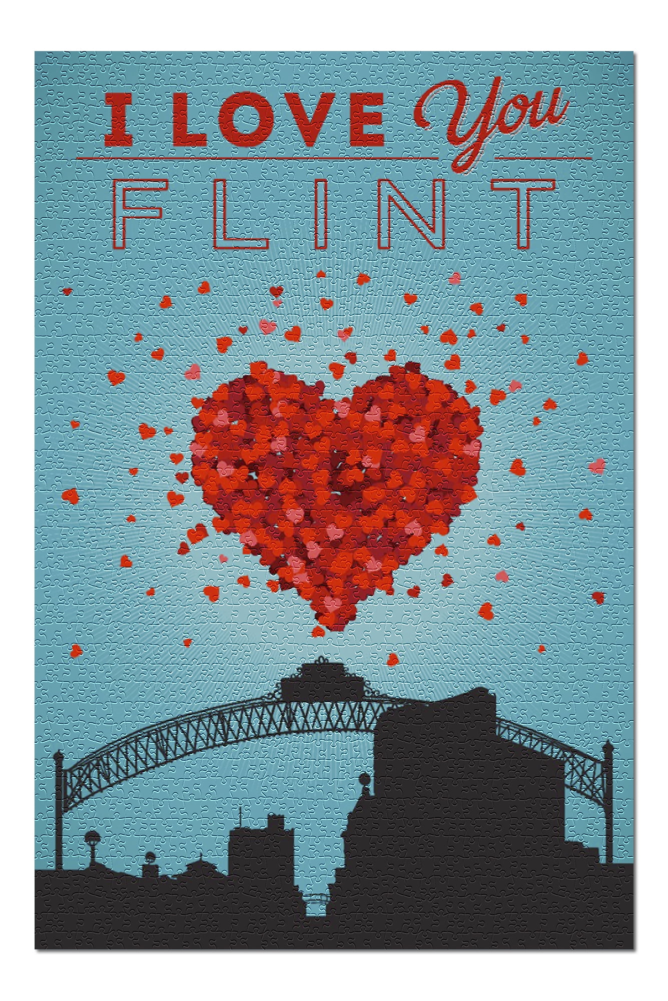 I Love You Flint, Michigan (20x30 Premium 1000 Piece ...