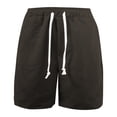 thumbnail image 3 of OSOLU Children Boys Shorts Solid Color Corduroy Comfortable Knitwear Elastic Waist with Drawstring Everyday Wear Beach Holiday Shorts, 3 of 6