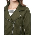 thumbnail image 7 of MODA NOVA Juniors Faux Suede Long Sleeve Zip Up Moto Biker Jacket, 7 of 7