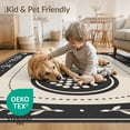 thumbnail image 4 of ODIKA 8'x10' Washable Area Rug Black Cream Geometric and Floral Design Elegance Rectangular Accent with Symmetrical for Living Room, Under Sectional, Family , Durable, Non-Slip, 4 of 7