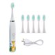 thumbnail image 3 of Cepillo de dientes eléctrico ultrasónico para niños con 6 cabezales de repuesto para cepillo de dientes, limpiador dental para niños, temporizador inteligente, 3 of 5