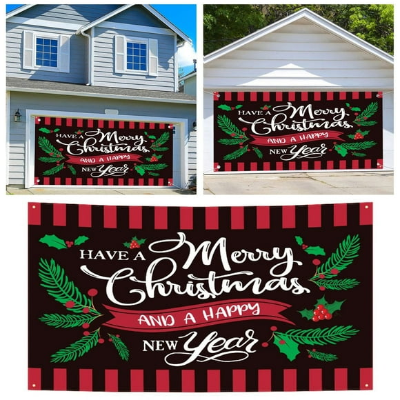 BotaniNest Large Merry Banner 71x45 Inch Red Outdoor Sign For Yards Homes Indoor Party And Photo Booth