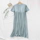 thumbnail image 4 of HongQid Womens Nightgowns Short Sleeve Sleepwear Crew Neck Loungewear Color Block Nightshirt Summer Dresses, 4 of 7