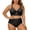 Black, variant on Women Plus Size Twist Front Two-Piece Swimsuit Tummy Control High Waist Bikini with Cutout Detail Army Green XXL
