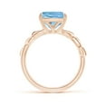 thumbnail image 2 of ANGARA Natural Nature Inspired Cushion 2.7 ct Aquamarine Ring in 14K Rose Gold for Women (Size-9mm) | March Birthstone, Birthday, Anniversary, Jewelry Gift for Women | Natural Aquamarine Ring, 2 of 9