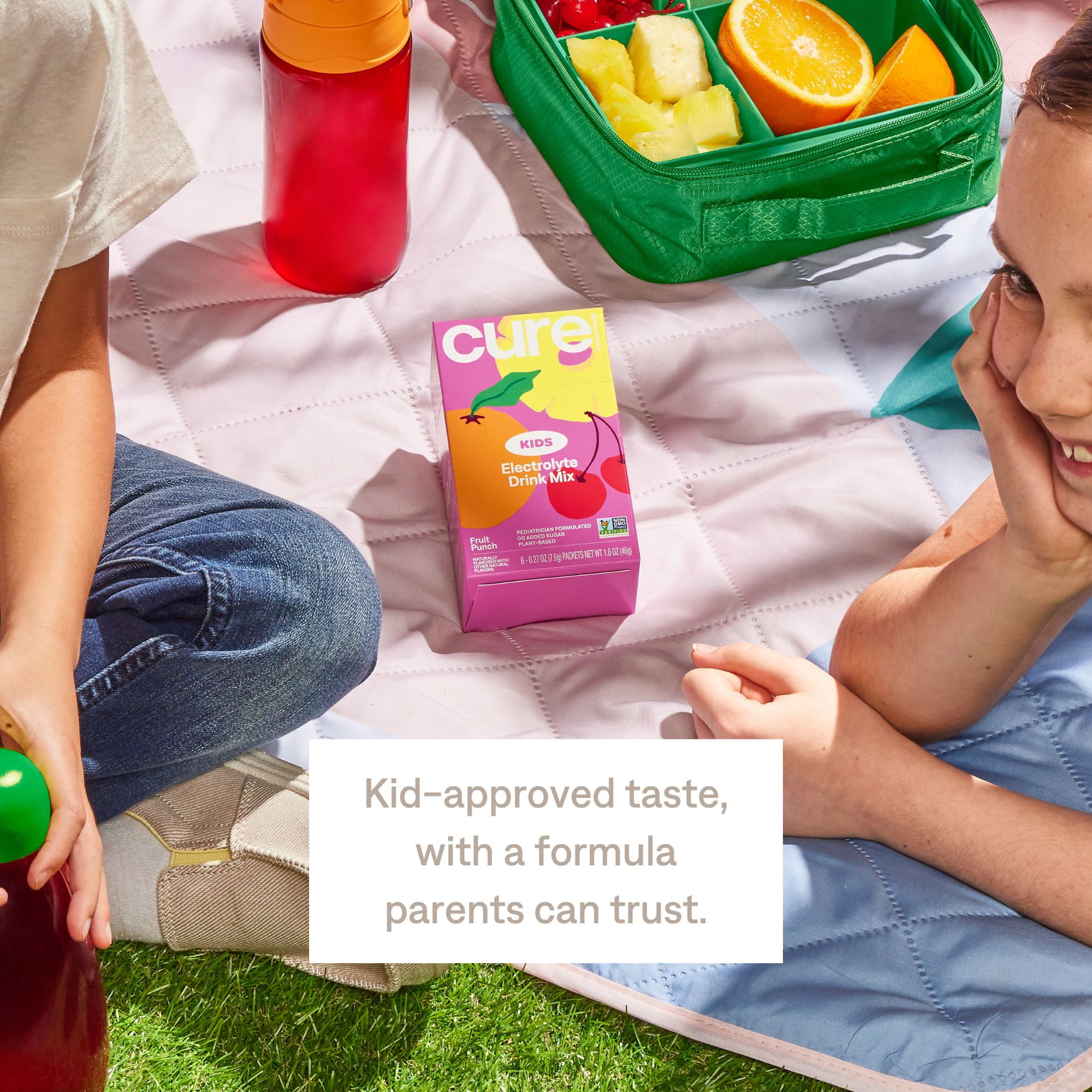 Cure Hydration Kids Flavored Coconut Water Electrolyte Drink Mix, 6 Count, Fruit Punch, FSA and HSA eligible