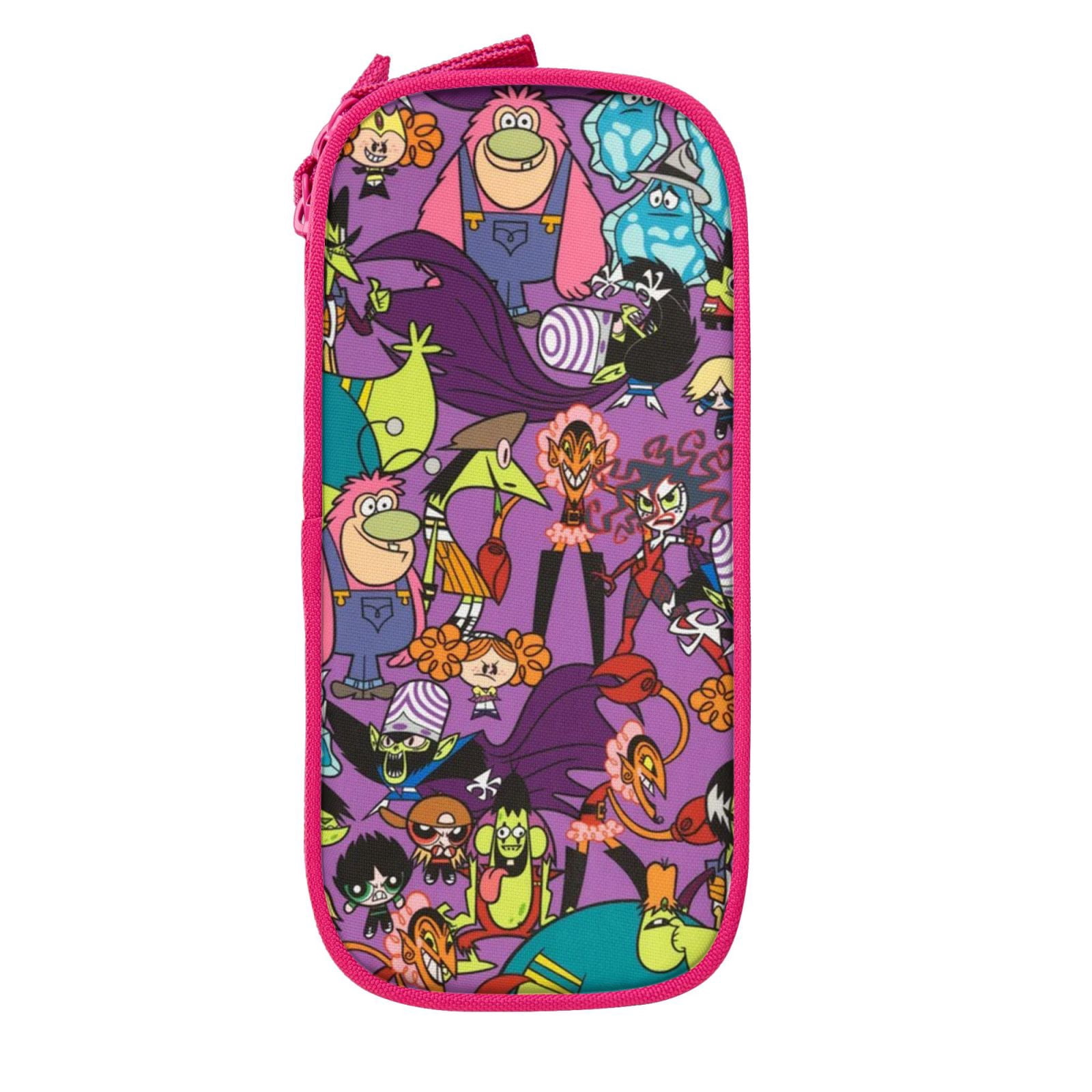The Powerpuff Gi-rls Pencil Case Large Capacity Pencil Pouch Penbag Office Stationery Organizer Travel Makeup Bag Pink