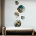thumbnail image 3 of Designart "Modern Contemporary Abstract Grey and Gold I" Abstract Marble Metal Wall Art Set of 5 Piece, 3 of 5