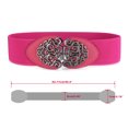 thumbnail image 3 of Allegra K Women's Flower Metal Interlocking Buckle Elastic Cinch Belt, 3 of 4