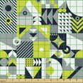 thumbnail image 2 of Ambesonne Abstract Fabric by the Yard Upholstery, Contemporary Mosaic, 1 Yard, Yellow Green, 2 of 5